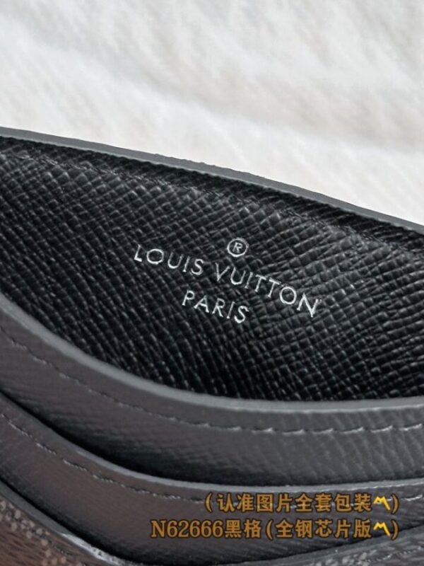 Replica Louis Vuitton Card Holder Black Grid - 1:1 designer replica handbag