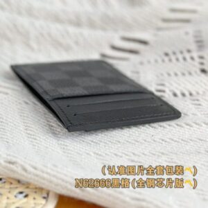 Replica Louis Vuitton Card Holder Black Grid - 1:1 designer replica handbag