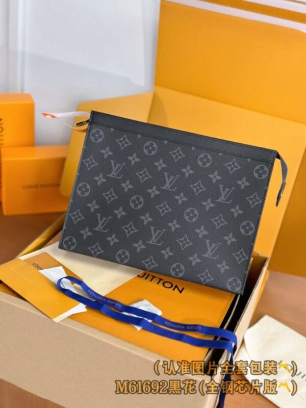 Replica Louis Vuitton Pochette Voyage Black - best quality luxury bag dupe