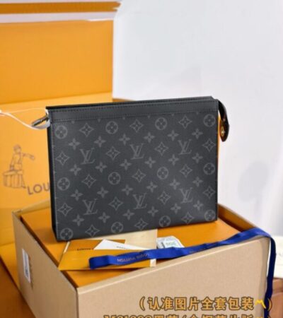 Replica Louis Vuitton Pochette Voyage Black - near-authentic luxury replica handbag