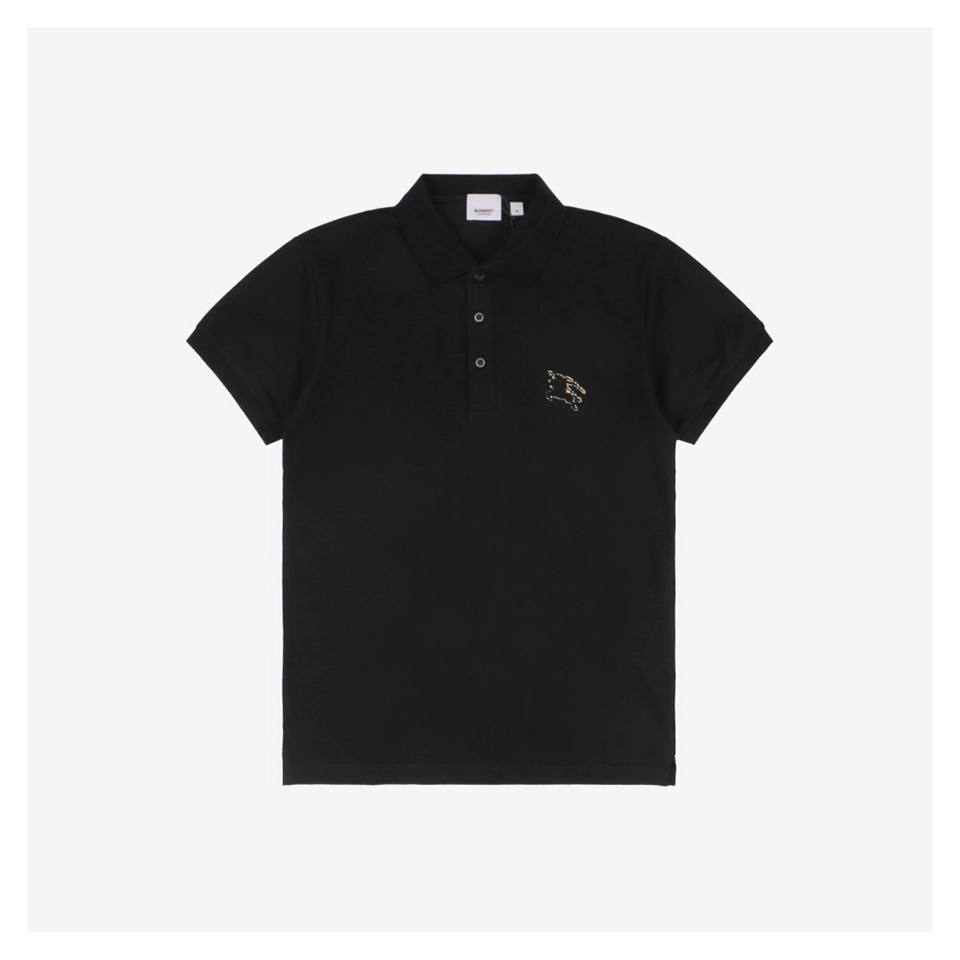 BBry Cutout Equestrian Knight Logo Polo Shirt