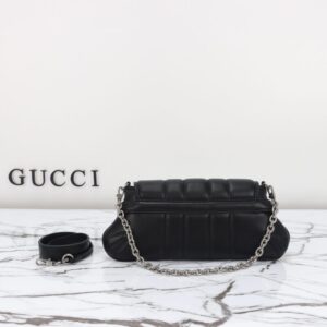 Replica Gucci Horsebit Chain Shoulder Bag Black - 1:1 designer replica handbag