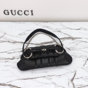 Replica Gucci Horsebit Chain Shoulder Bag Black - premium-grade designer purse dupe