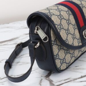 Replica Gucci GUCCI Ophidia GG Shoulder Bag Blue - top-rated replica designer bag