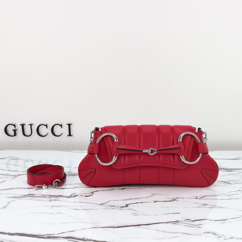Replica Gucci Horsebit Chain Shoulder Bag Red - top-tier luxury replica shoulder bag