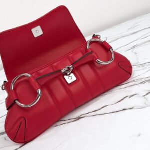 Replica Gucci Horsebit Chain Shoulder Bag Red - premium 1:1 fake handbag model
