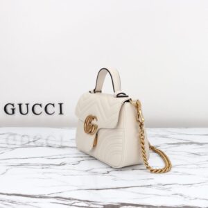 Replica Gucci GG Marmont Top Handle White - high-end fake designer purse