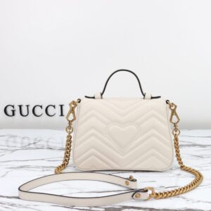 Replica Gucci GG Marmont Top Handle White - premium 1:1 fake handbag model