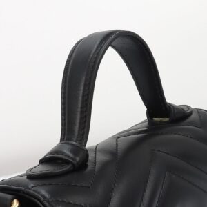 Replica Gucci GG Marmont Top Handle Black - best quality luxury bag dupe