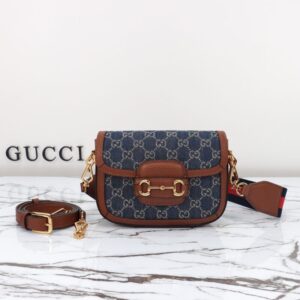Replica Gucci Horsebit 1955 Double G Mini Denim - high-accuracy replica luxury purse