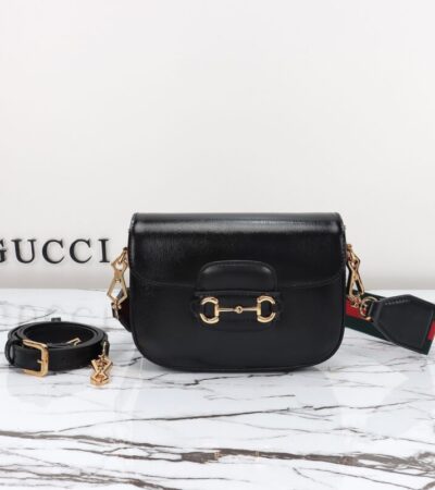Replica Gucci Horsebit 1955 Double G Mini Black - best-selling designer handbag dupe