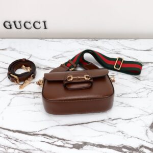 Replica Gucci Horsebit 1955 Double G Mini Brown - 1:1 designer replica handbag