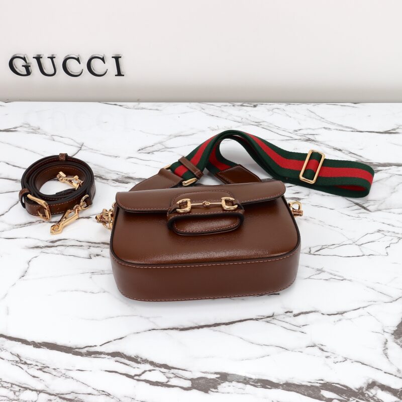 Replica Gucci Horsebit 1955 Double G Mini Brown - 1:1 designer replica handbag