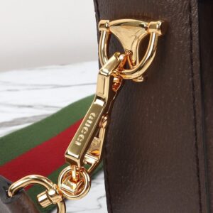 Replica Gucci Horsebit 1955 Double G Mini Brown Canvas - near-authentic luxury replica handbag