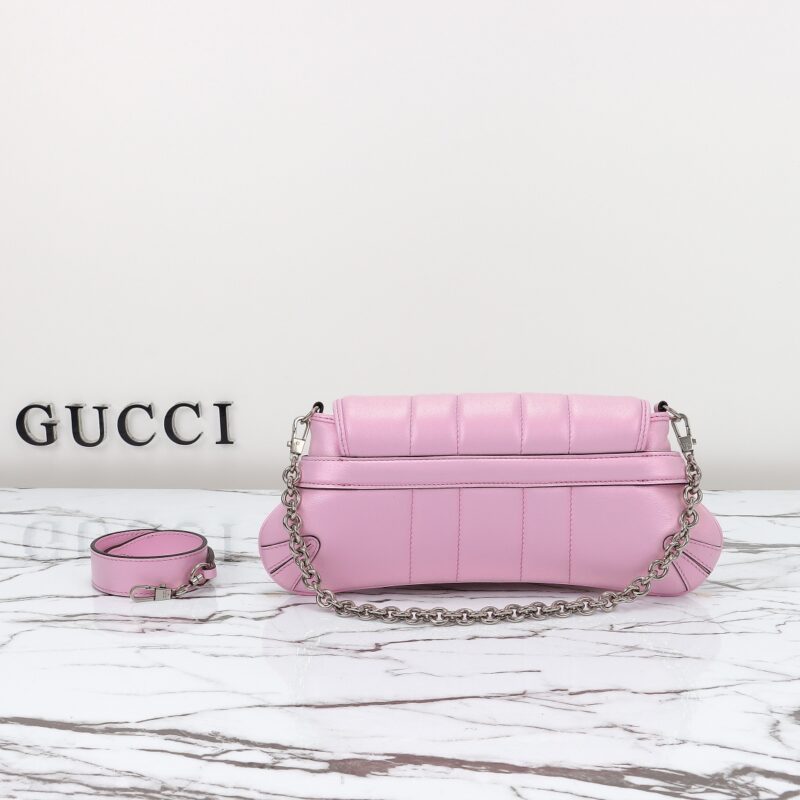 Replica Gucci Horsebit Chain Shoulder Bag Pink - best quality luxury bag dupe