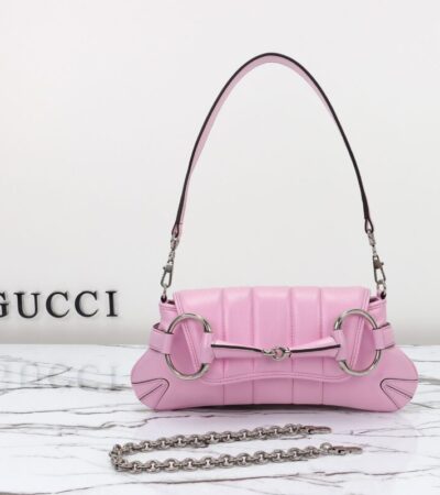 Replica Gucci Horsebit Chain Shoulder Bag Pink - top-tier luxury replica shoulder bag