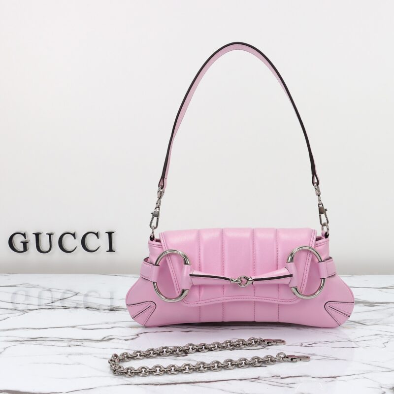 Replica Gucci Horsebit Chain Shoulder Bag Pink - top-tier luxury replica shoulder bag