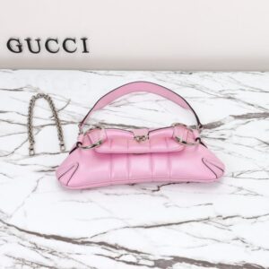Replica Gucci Horsebit Chain Shoulder Bag Pink - premium 1:1 fake handbag model