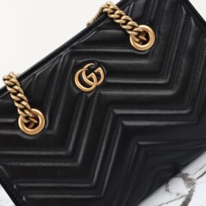 Replica Gucci GG Marmont Tote Black - top-tier luxury replica shoulder bag