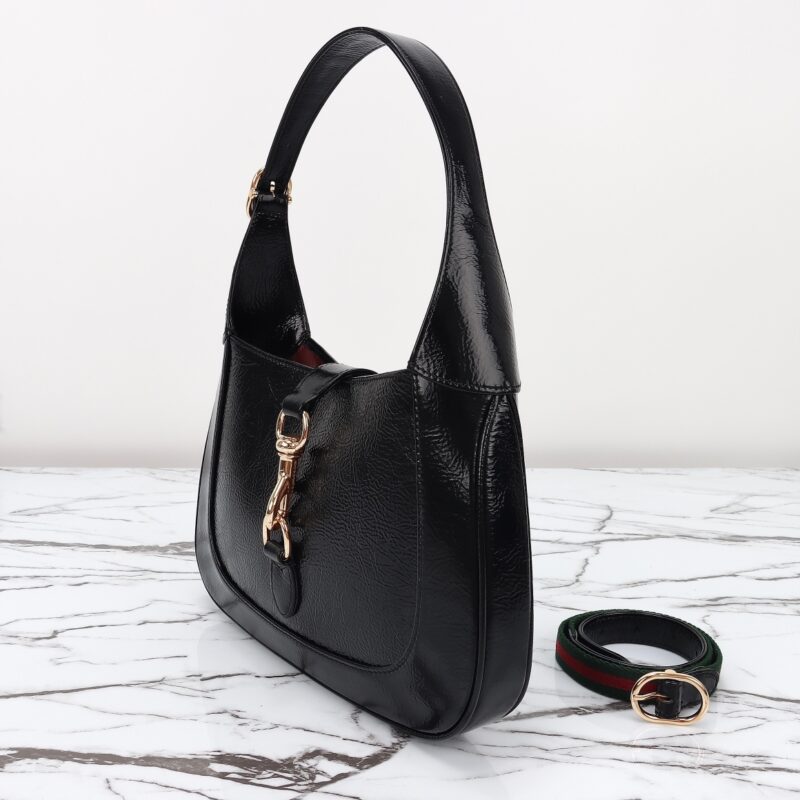 Replica Gucci G Jackie Small Patent Black - authentic-look luxury purse replica