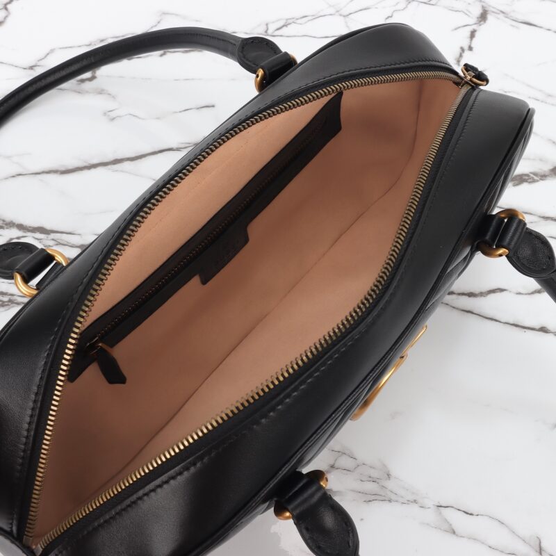 Replica Gucci Marmont Small Top Handle Black - realistic designer-inspired fake bag