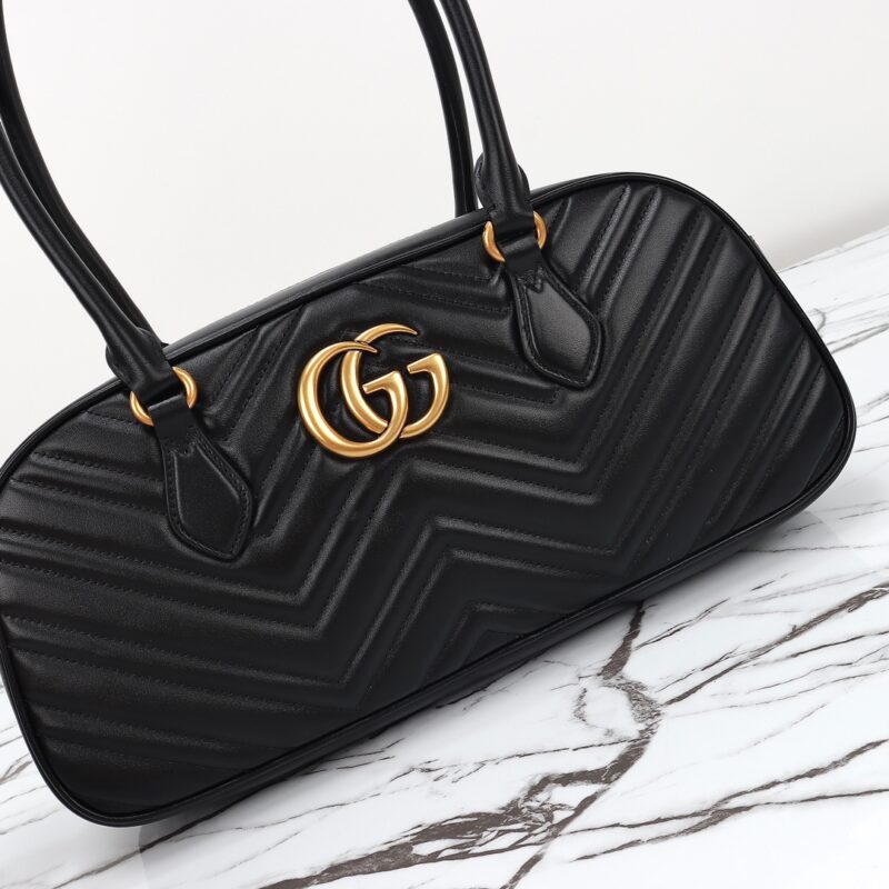Replica Gucci Marmont Small Top Handle Black - realistic designer-inspired fake bag
