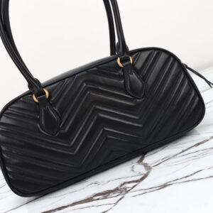 Replica Gucci Marmont Small Top Handle Black - ultra-realistic fake designer tote