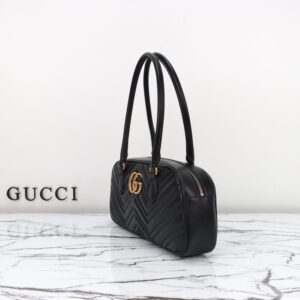 Replica Gucci Marmont Small Top Handle Black - ultra-realistic fake designer tote