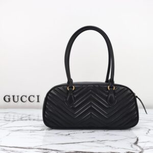 Replica Gucci Marmont Small Top Handle Black - authentic-look luxury purse replica