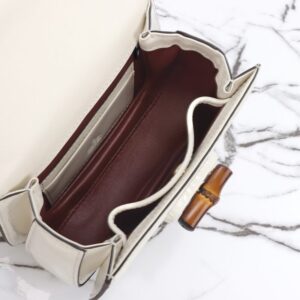 Replica Gucci Bamboo 1947 Patent White - top-tier luxury replica shoulder bag