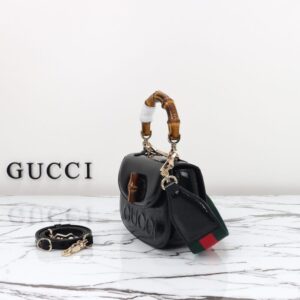 Replica Gucci Bamboo 1947 Patent Black - high-end fake designer purse