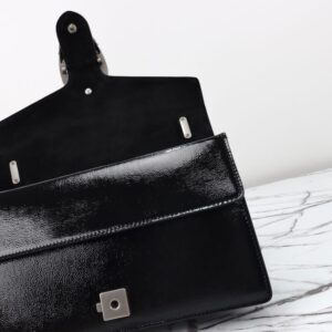 Replica Gucci Dionysus Small Shoulder Bag Patent Black - high-accuracy replica luxury purse