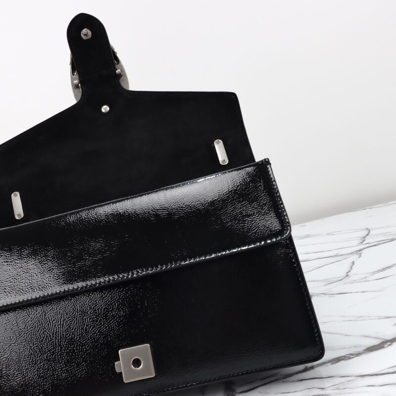 Replica Gucci Dionysus Small Shoulder Bag Patent Black - high-accuracy replica luxury purse
