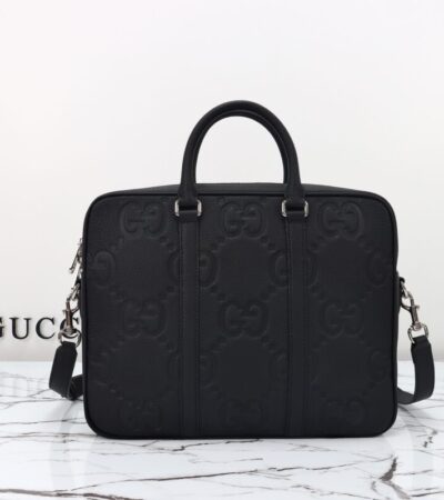 Replica Gucci Briefcase GG Leather Black - realistic designer-inspired fake bag
