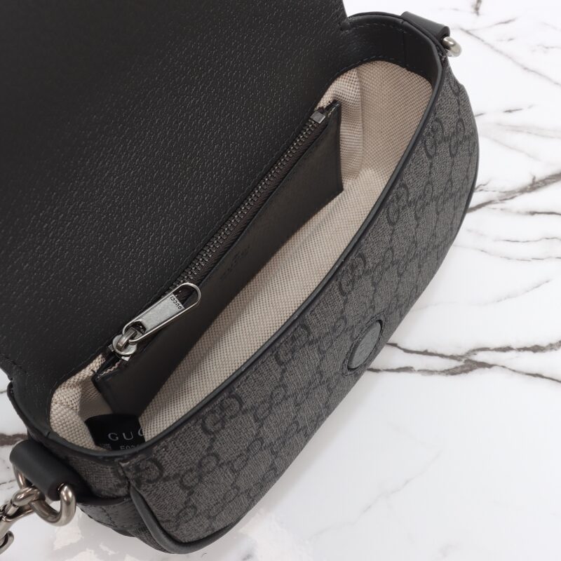 Replica Gucci Ophidia Super Mini Black - top-tier luxury replica shoulder bag