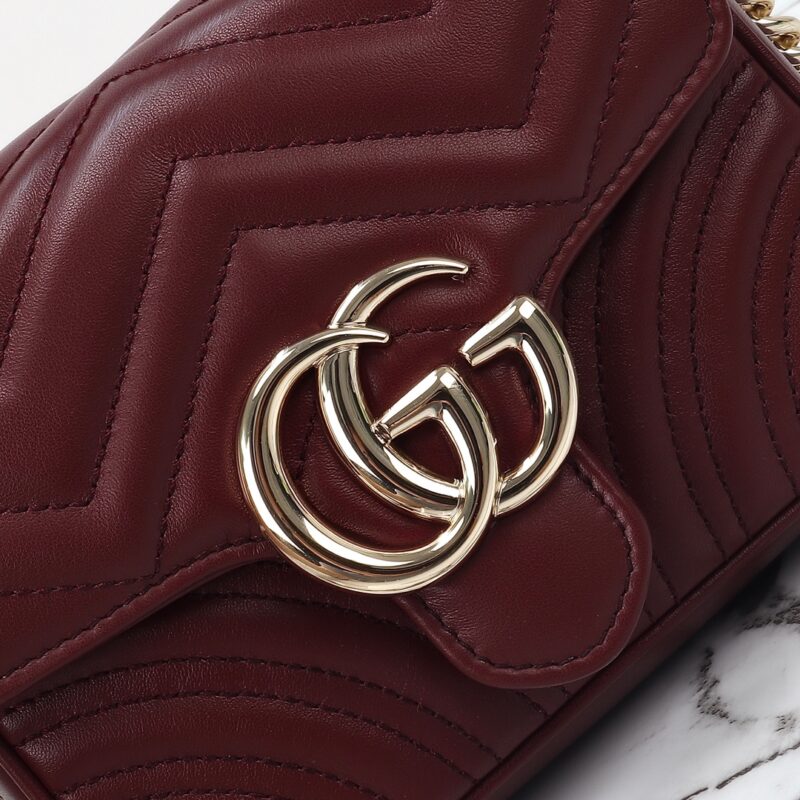 Replica Gucci Marmont Mini Top Handle Bordeaux - high-end fake designer purse
