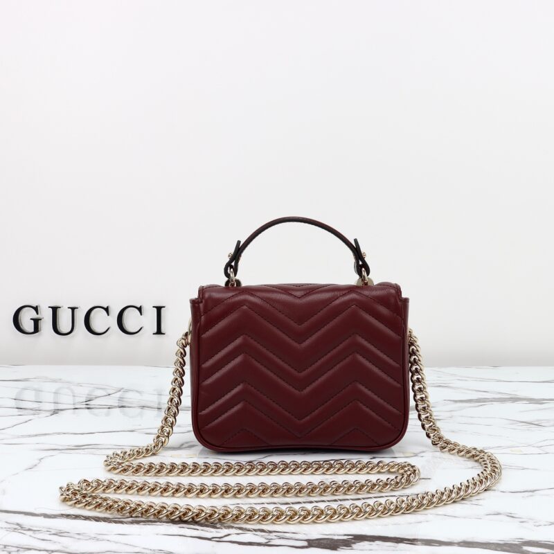 Replica Gucci Marmont Mini Top Handle Bordeaux - best-selling designer handbag dupe