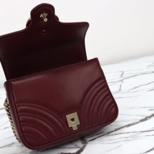 Replica Gucci Marmont Mini Top Handle Bordeaux - authentic-look luxury purse replica