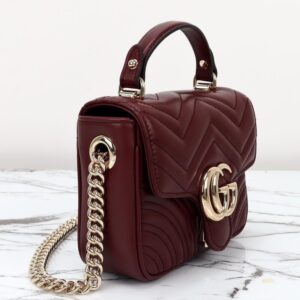 Replica Gucci Marmont Mini Top Handle Bordeaux - near-authentic luxury replica handbag