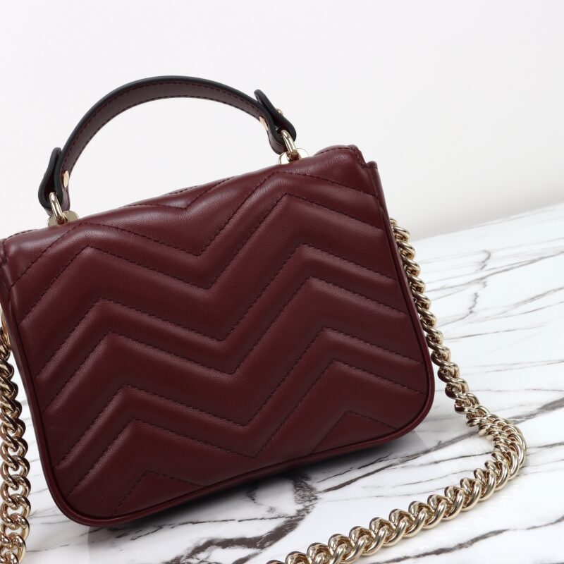 Replica Gucci Marmont Mini Top Handle Bordeaux - high-end fake designer purse
