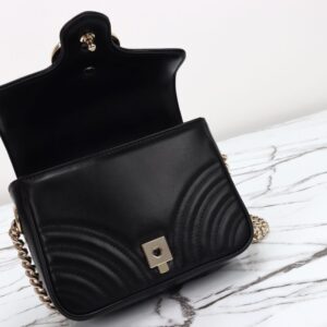 Replica Gucci Marmont Mini Top Handle Black - ultra-realistic fake designer tote