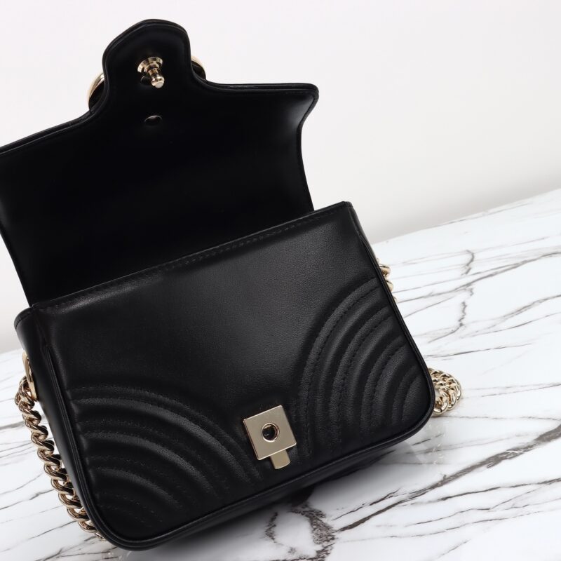 Replica Gucci Marmont Mini Top Handle Black - ultra-realistic fake designer tote