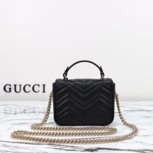 Replica Gucci Marmont Mini Top Handle Black - premium-grade designer purse dupe