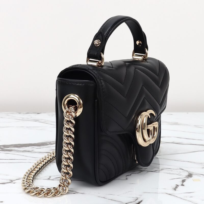 Replica Gucci Marmont Mini Top Handle Black - best-selling designer handbag dupe