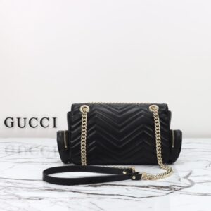 Replica Gucci Marmont 2.0 GG Shoulder Bag Black - elite superclone designer purse