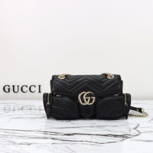 Replica Gucci Marmont 2.0 GG Shoulder Bag Black - best-selling designer handbag dupe