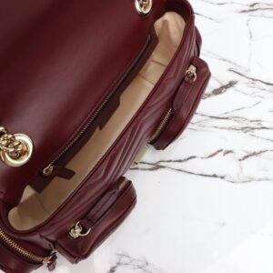 Replica Gucci Marmont 2.0 GG Shoulder Bag Bordeaux - best quality luxury bag dupe