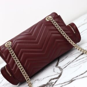 Replica Gucci Marmont 2.0 GG Shoulder Bag Bordeaux - ultra-realistic fake designer tote