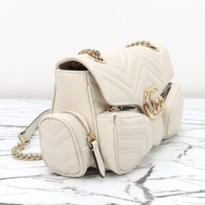 Replica Gucci Marmont 2.0 GG Shoulder Bag White - high-quality designer bag clone