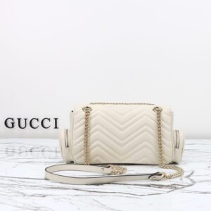 Replica Gucci Marmont 2.0 GG Shoulder Bag White - high-end fake designer purse